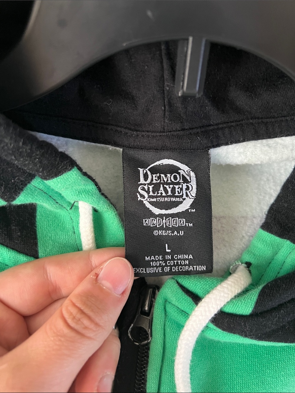 Hot Topic Demon Slayer: Kimetsu No Yaiba Tanjiro Zip Up 100% Cotton Size L - Picture 3 of 3